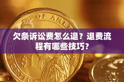 北京欠条诉讼费怎么退？退费流程有哪些技巧？